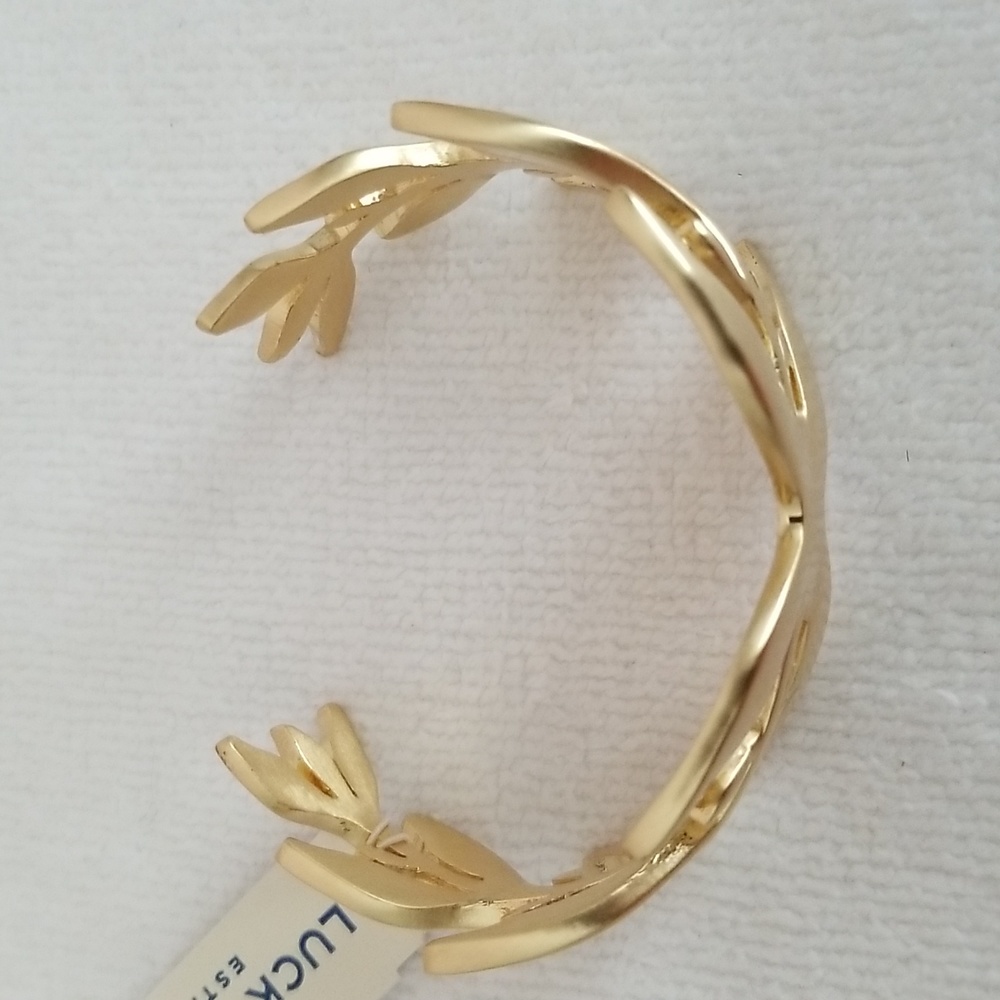 New Lucky Brand Organic Leaf Cuff Bracelet - Picture 5 of 7